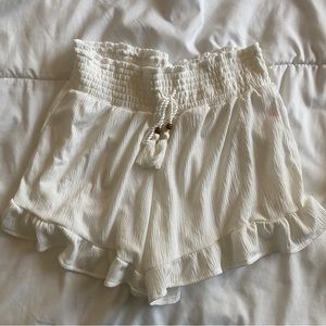 White Flowy Boho Shorts